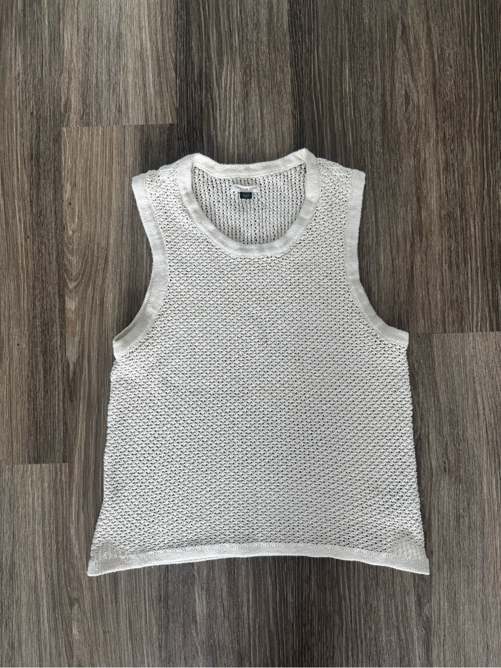 American Eagle Outfitters White Waffle Knit Tank